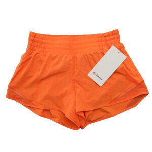 New Lululemon Size 14 Hotty Hot High Rise HR Lined Short 2.5" LITO Lit Orange
